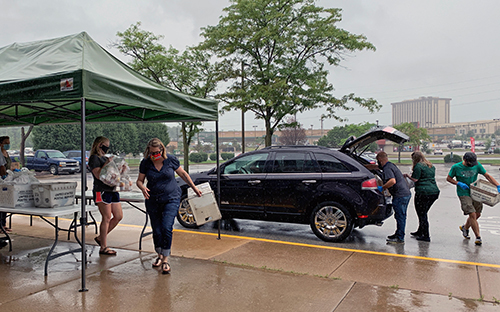 Curbside pickup at Learning Center